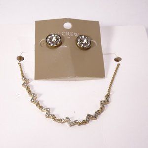 Banana Republic  Chevron Dainty Necklace NWT $28.00 J.Crew Earrings NWT 28 24